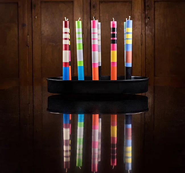 BRITISH COLOUR STANDARD  STRIPE CANDLE MIXED SET STRIPED