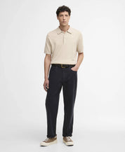 BARBOUR  KNITTED POLO WASHED STONE