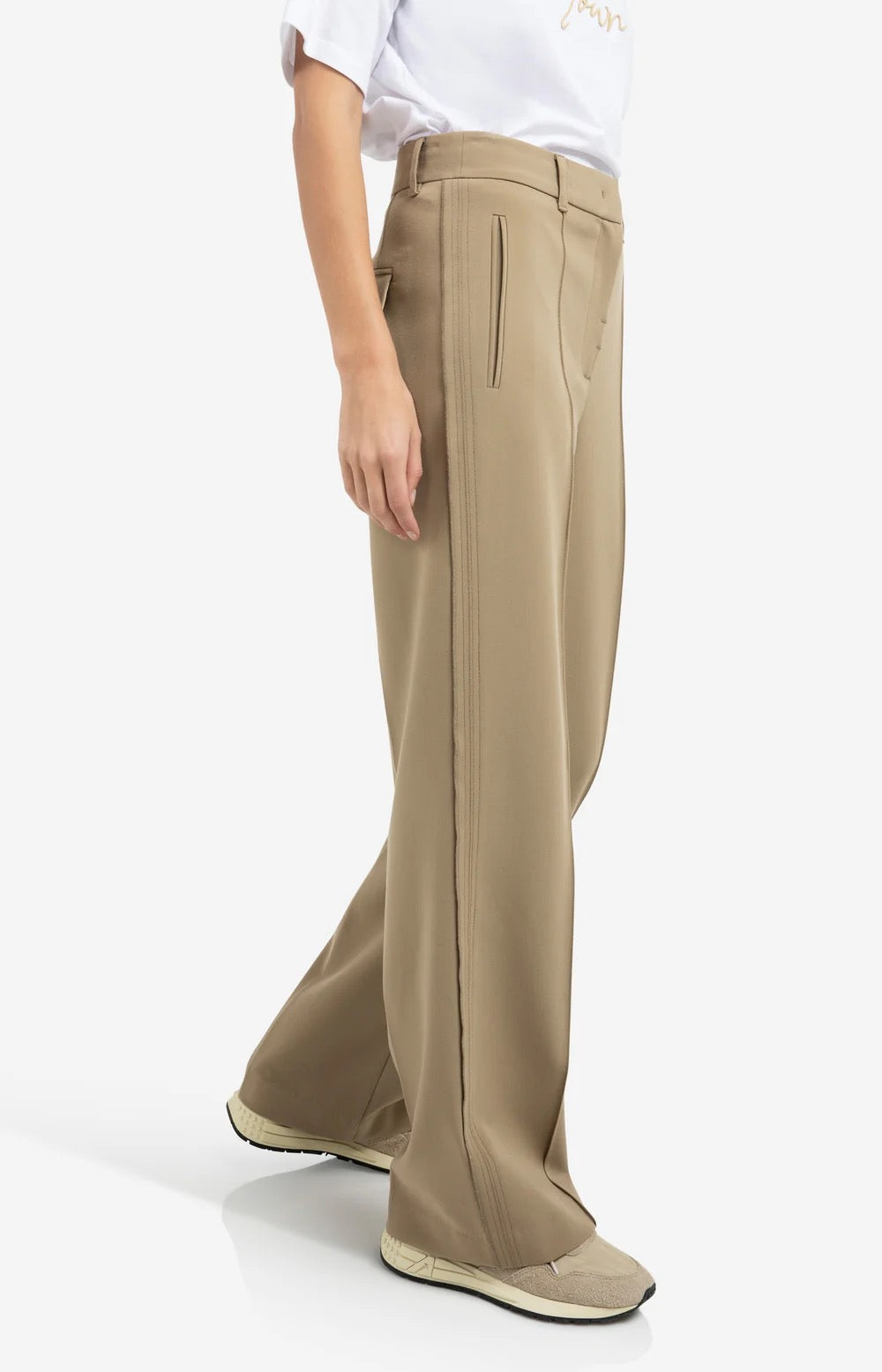 YAYA WIDE LEG KHAKI GREEN