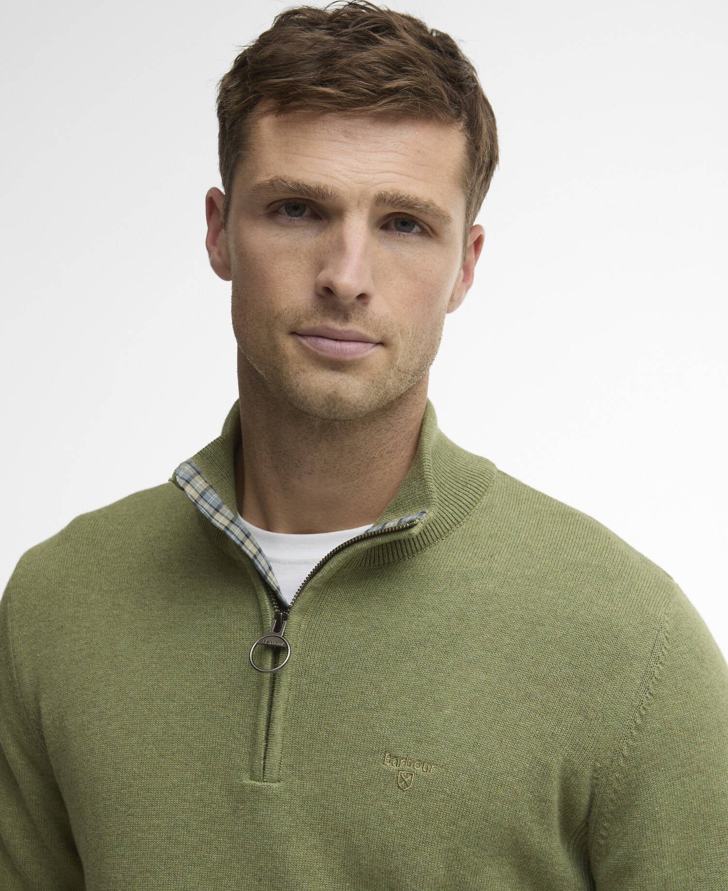 BARBOUR  HALF ZIP LAUREL GREEN