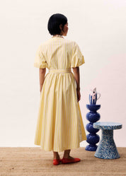 FRNCH ROBE QUEEN YELLOW STRIPE DRESS