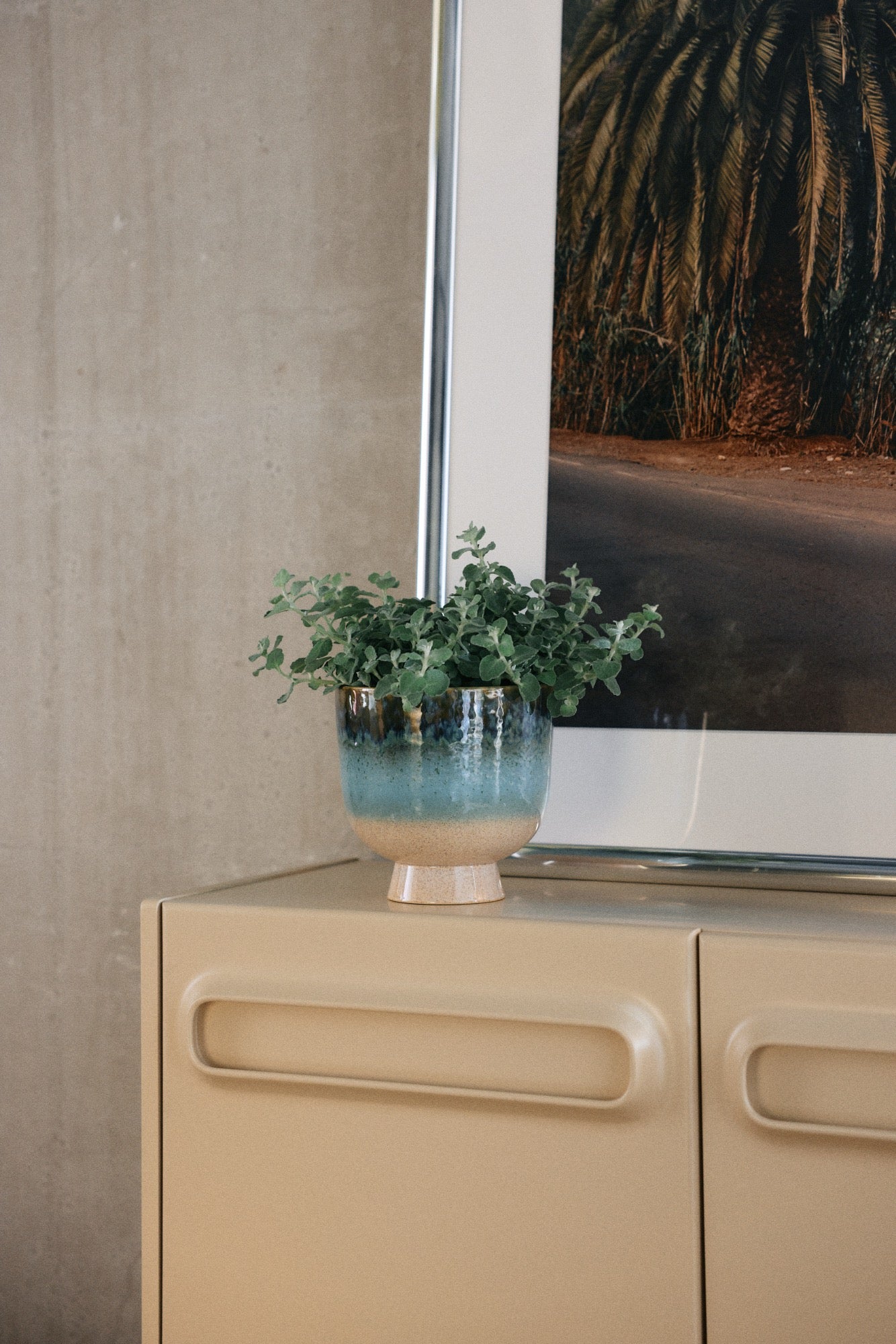 HKLIVING  RETRO FLOWER POT LAGOON