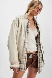 FREE PEOPLE  JAX BOMBRT WASHED ALMOND