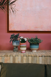 HKLIVING  RETRO FLOWER POT LAGOON