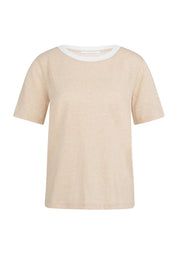 YAYA TEE TRIM DESERT BEIGE MELANGE