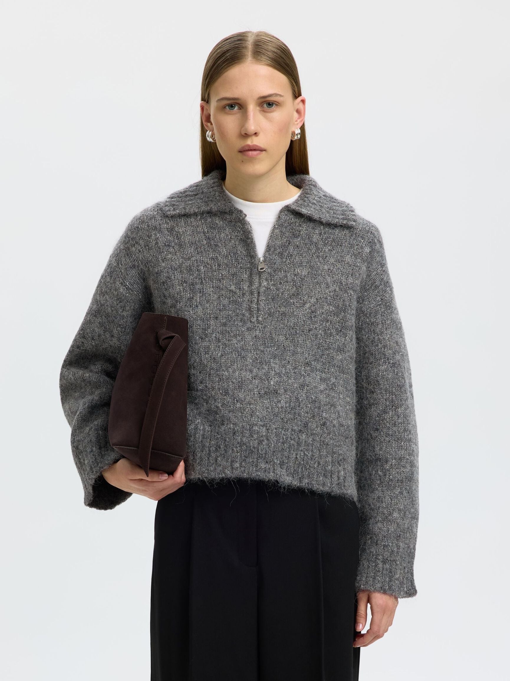 SELECTED ALPACA BLEND  GREY MELANGE
