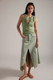 FREE PEOPLE  JAMIE HENLEY TANK LT GREEN