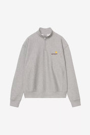 CARHARTT WIP  HALF ZIP AMERICAN GREY HEATHER/GOLD