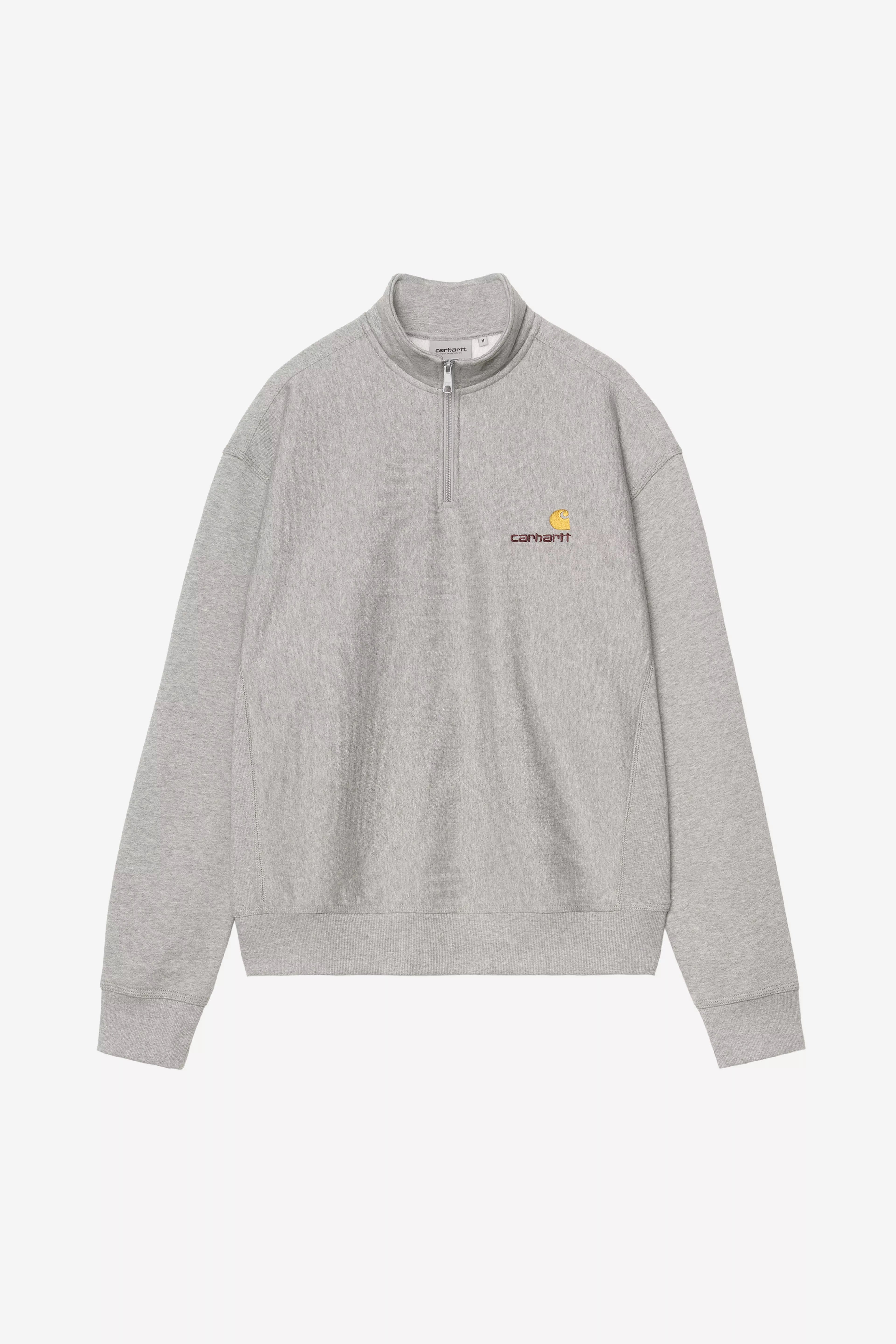 CARHARTT WIP  HALF ZIP AMERICAN GREY HEATHER/GOLD