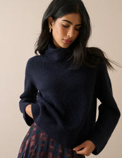 NOBODYS CHILD ROLL NECK Blue
