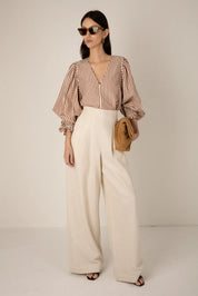 VIVERE REMI STRIPE BROWNCREAM