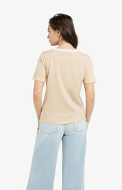 YAYA TEE TRIM DESERT BEIGE MELANGE