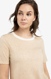 YAYA TEE TRIM DESERT BEIGE MELANGE