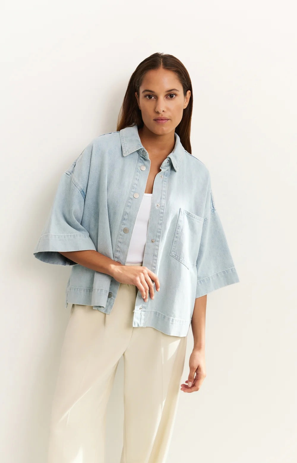 YAYA OVERSIZED LIGHT DENIM JACKET
