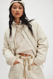 FREE PEOPLE  JAX BOMBRT WASHED ALMOND