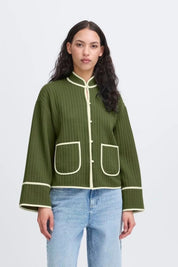 ICHI  KATE QUILT JACKET RIFLE GREEN