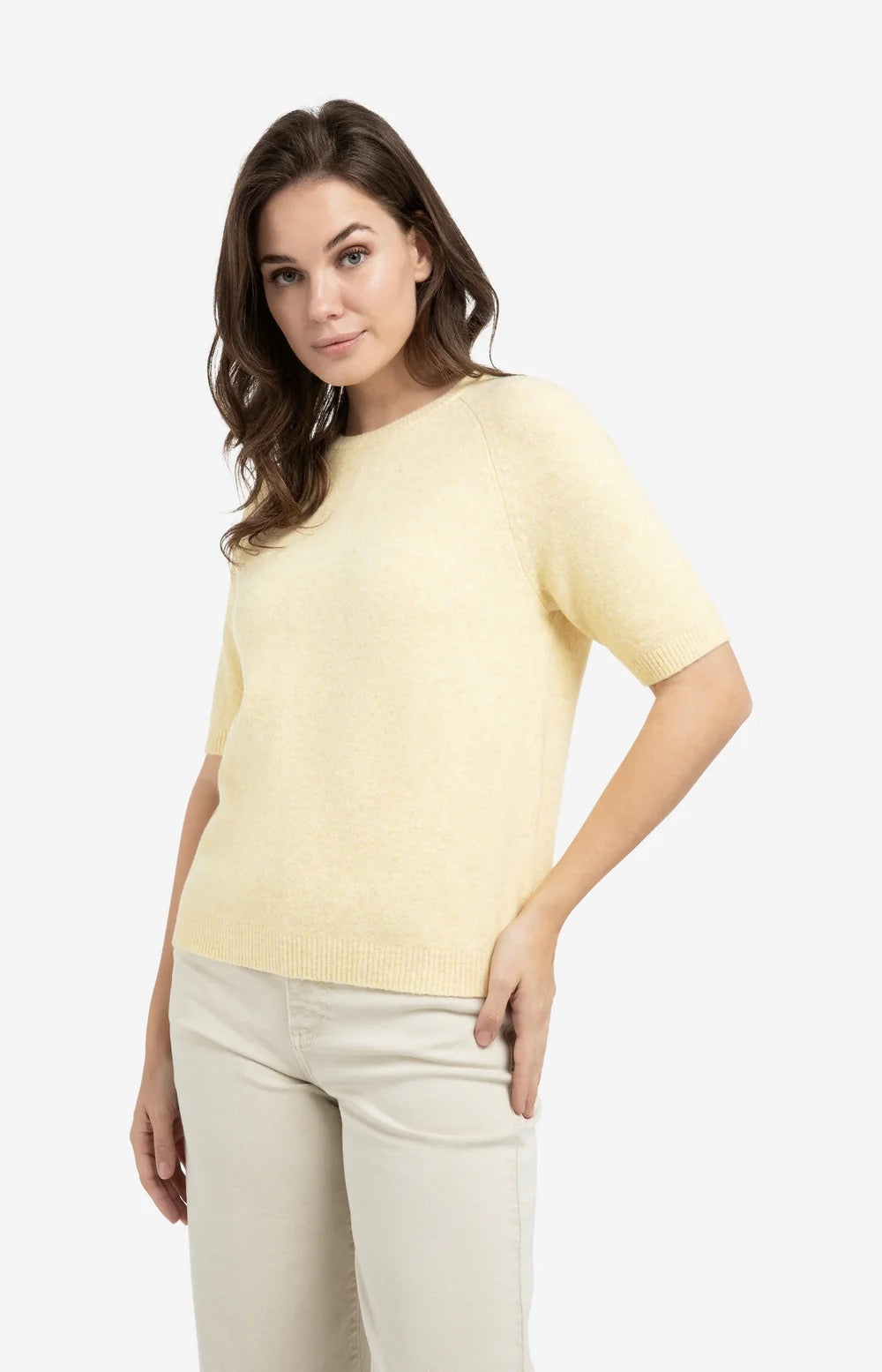 YAYA S/S JUMPER REED YELLOW MELANGE