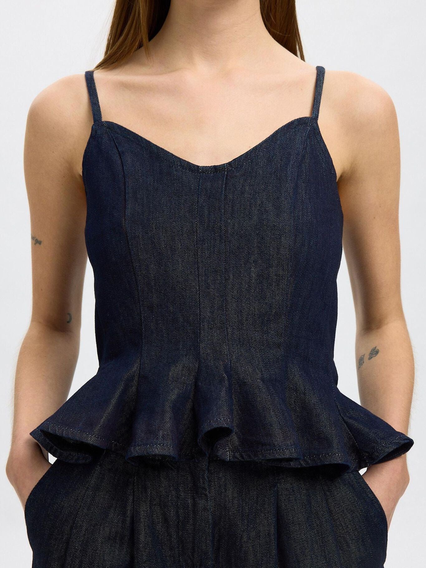 SELECTED VELDA STRAP DARK BLUE DENIM