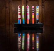 STRIPED CANDLES ABSTRACT MIXED