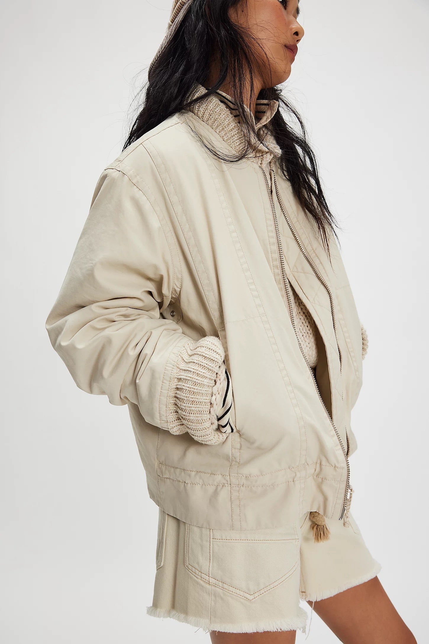 FREE PEOPLE  JAX BOMBRT WASHED ALMOND