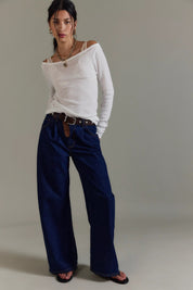 FREE PEOPLE ALIA WIDE DARK BLUE