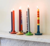 STRIPED CANDLES JASMINE/RUST/PETROL