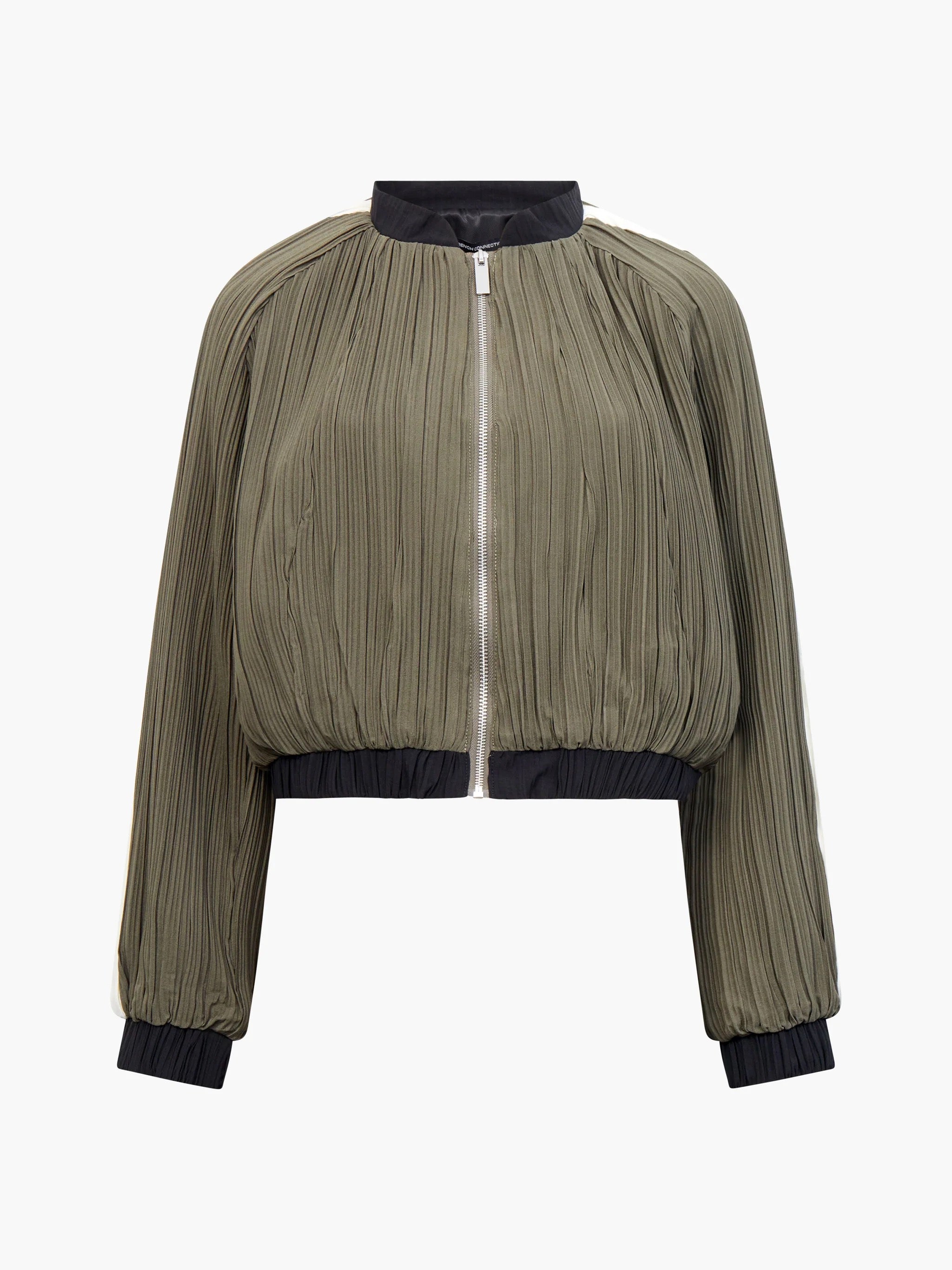 FRENCH CONNECTION NIRI PLISSE KHAKI/BLK JACKET