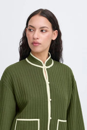 ICHI  KATE QUILT JACKET RIFLE GREEN
