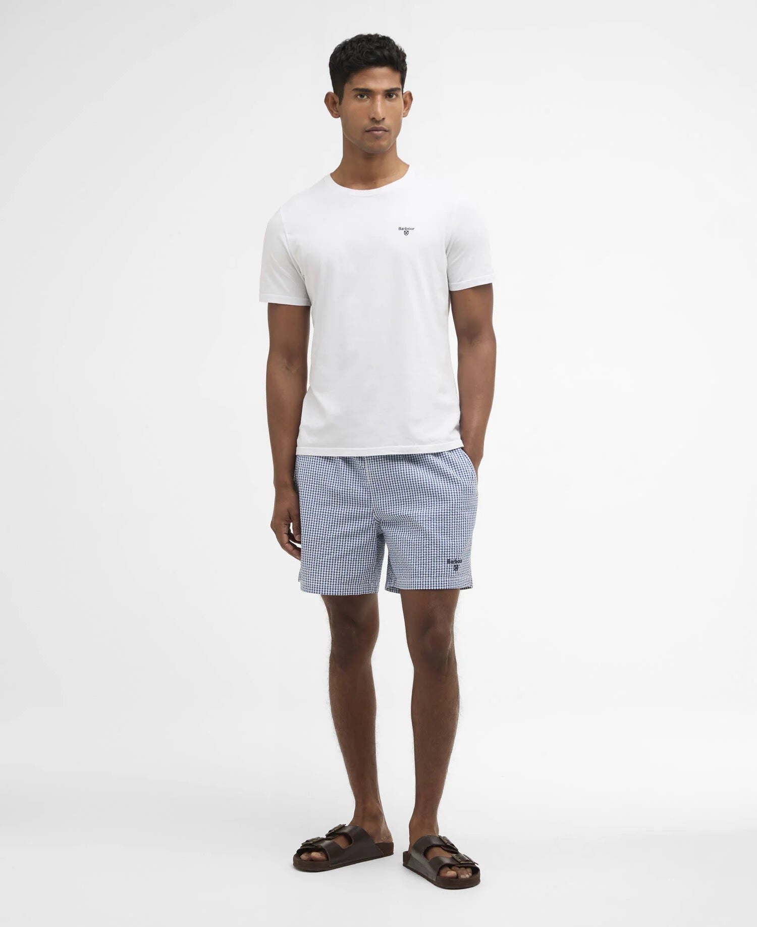 BARBOUR GINGHAM SEER SAILBOAT BLUE SHORTS