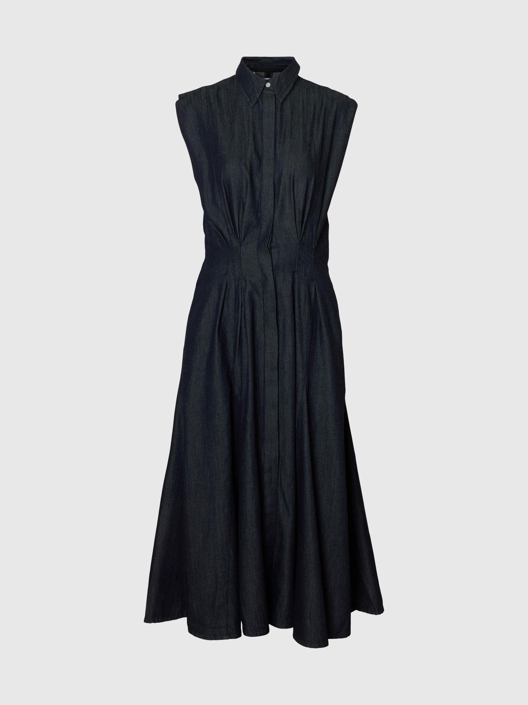 SELECTED RILLO MIDI DARK BLUE DENIM DRESS
