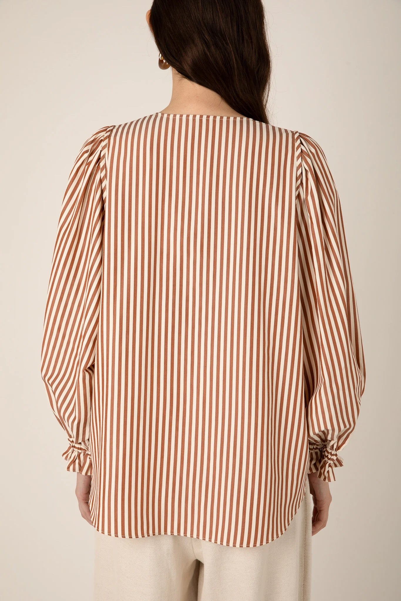 VIVERE REMI STRIPE BROWNCREAM