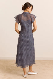 DAMSON MADDER HUDSON MIDI SHEER WILLOW GINGHAM
