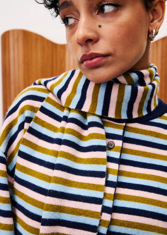 FRNCH  ECHARPE SCARF BLEU MARINE