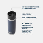 YETI RAMBLER HOTSHOT BOT 18oz NAVY