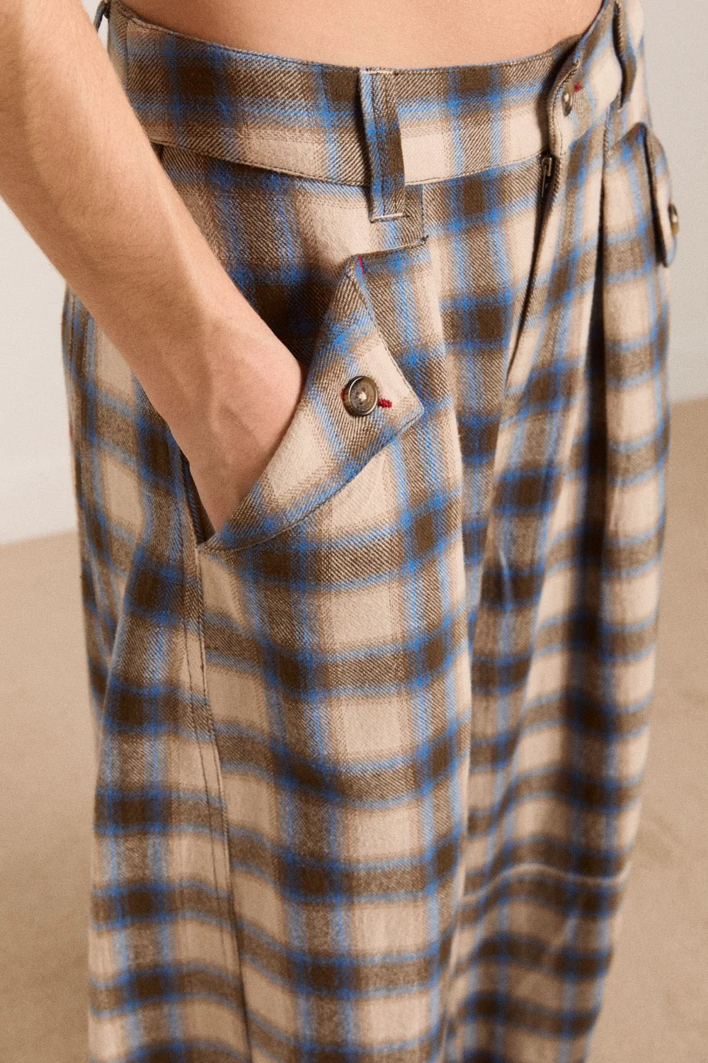 DAMSON MADDER MARA TRS BLUR BRUSHED CHECK