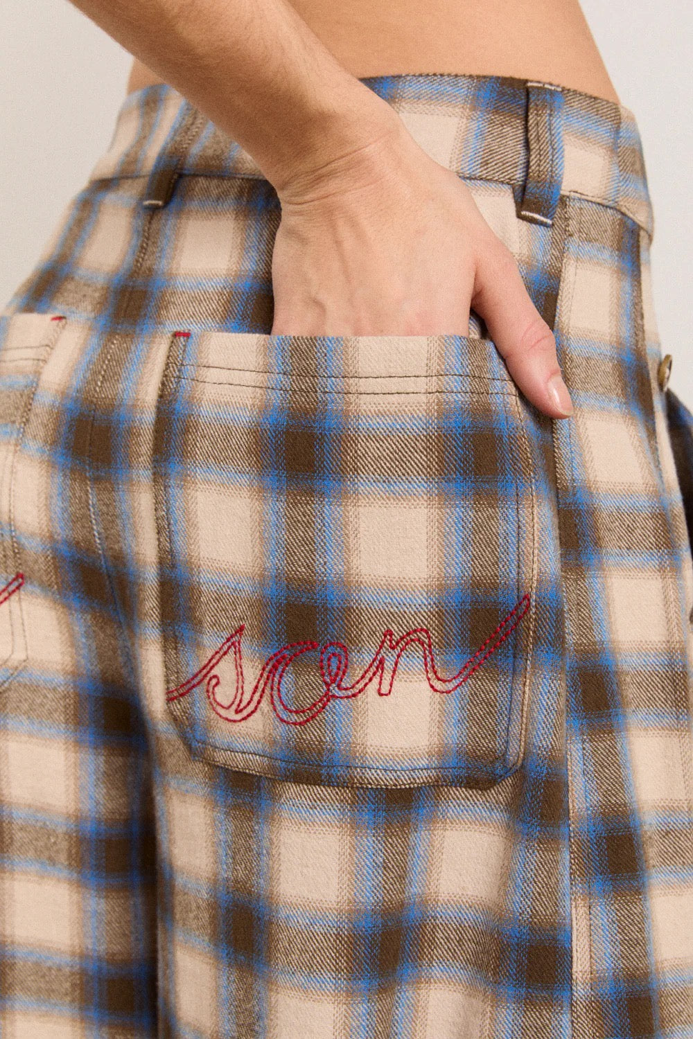 DAMSON MADDER MARA TRS BLUR BRUSHED CHECK