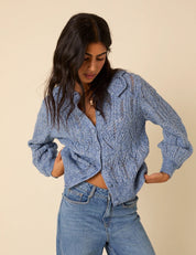 NOBODYS CHILD POINTELLE COLLAR Blue