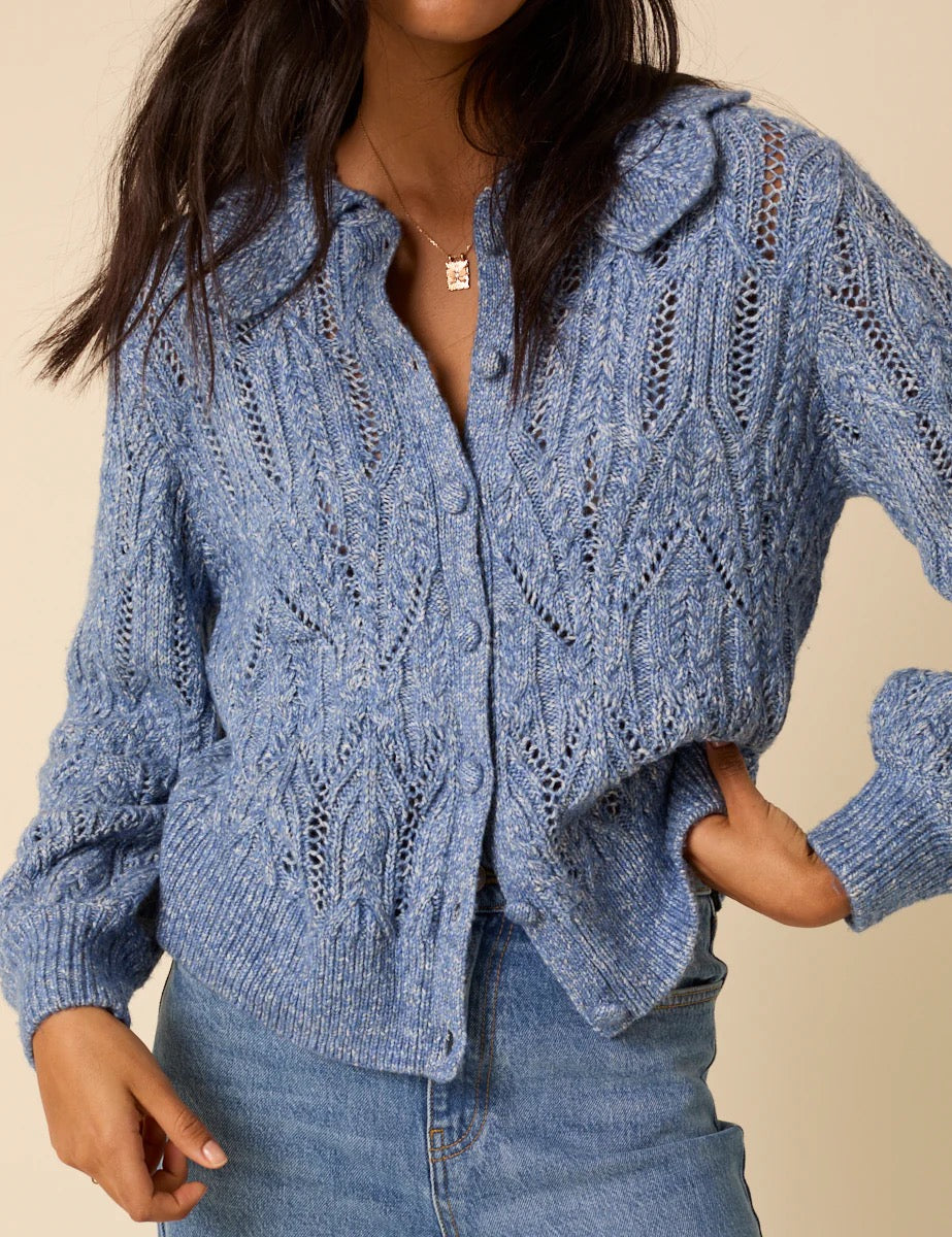 NOBODYS CHILD POINTELLE COLLAR Blue