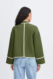 ICHI  KATE QUILT JACKET RIFLE GREEN