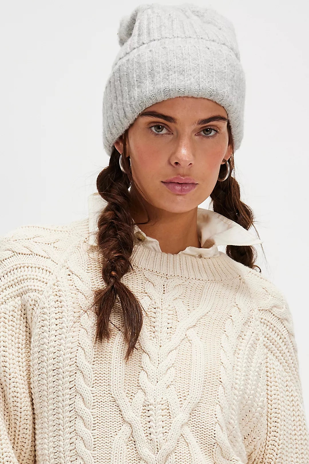 FREE PEOPLE COAST LINE BEANIE Grey