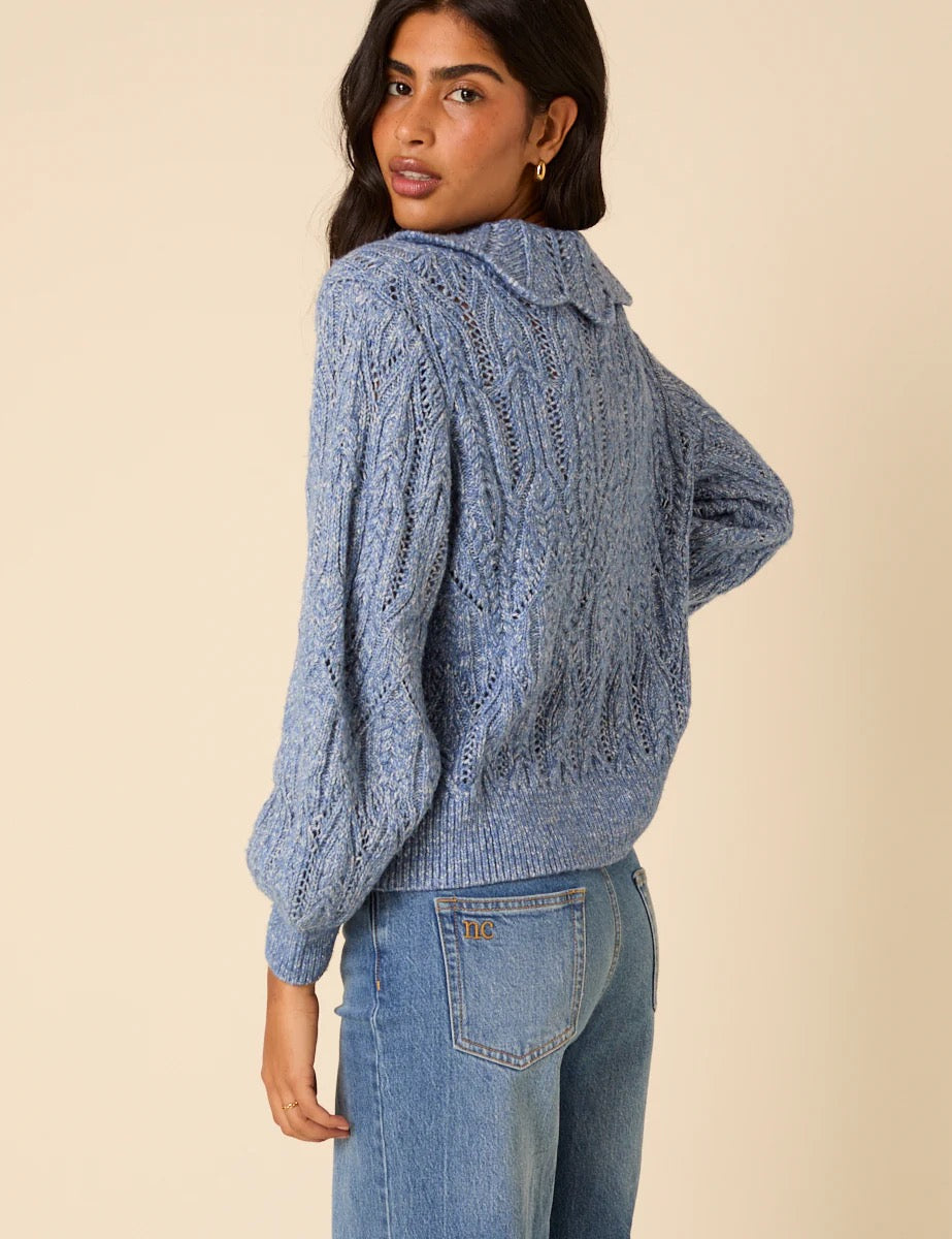 NOBODYS CHILD POINTELLE COLLAR Blue
