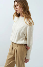 YAYA RIB BATWING OFF WHITE MELANGE