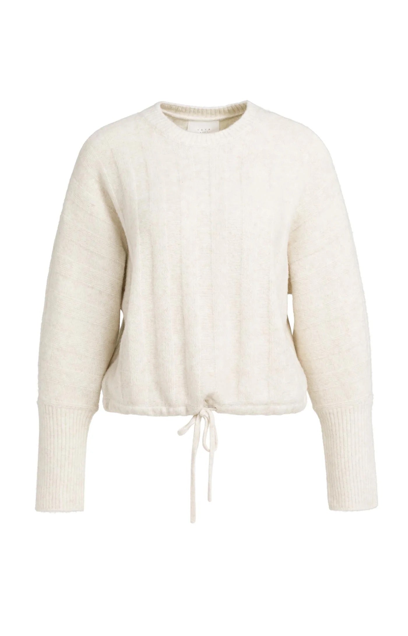 YAYA RIB BATWING OFF WHITE MELANGE
