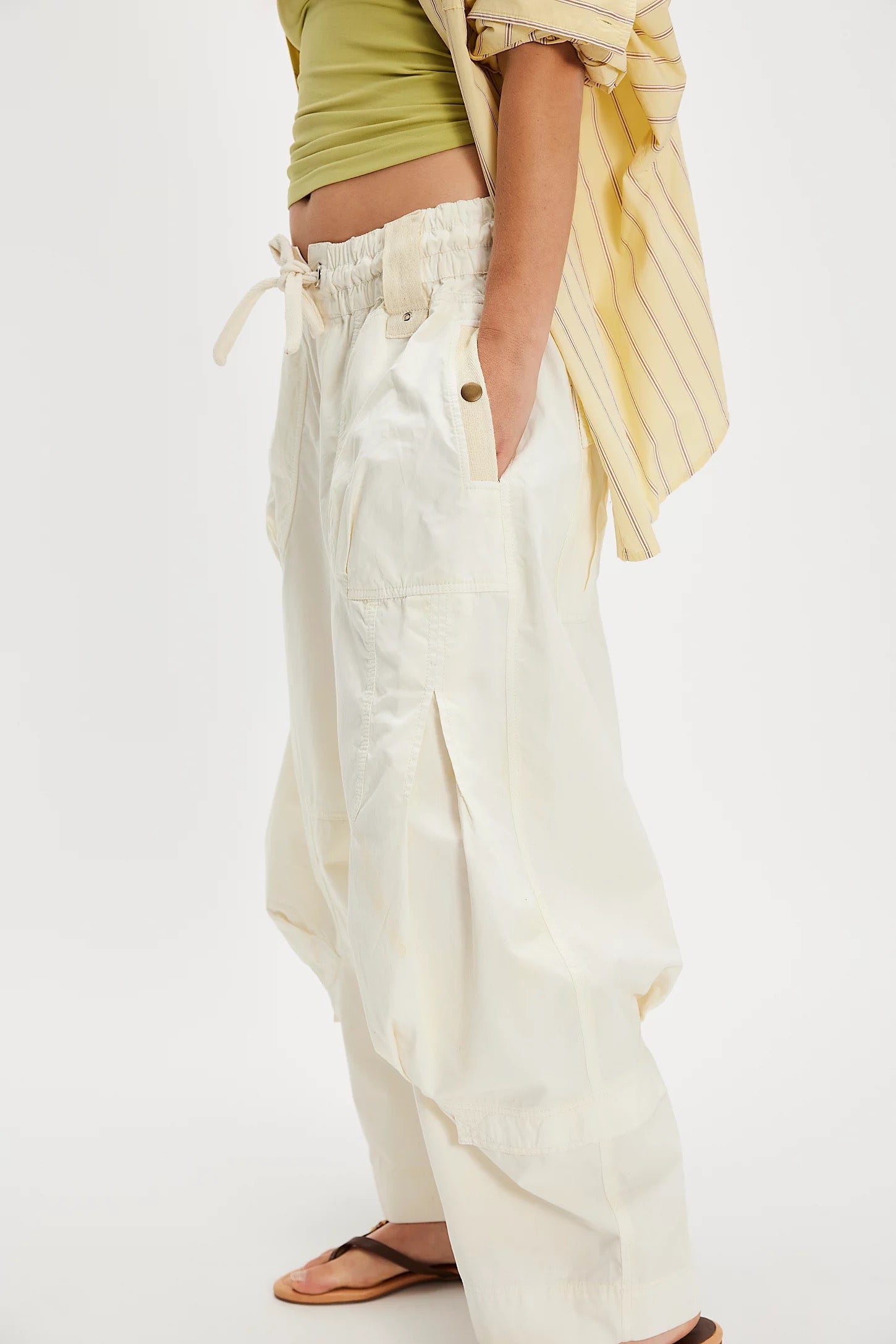 FREE PEOPLE ONSET PARACHUTE PANT White