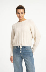 YAYA RIB BATWING OFF WHITE MELANGE