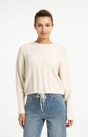 YAYA RIB BATWING OFF WHITE MELANGE