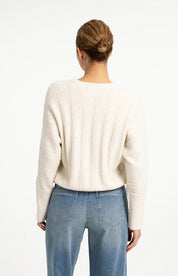 YAYA RIB BATWING OFF WHITE MELANGE