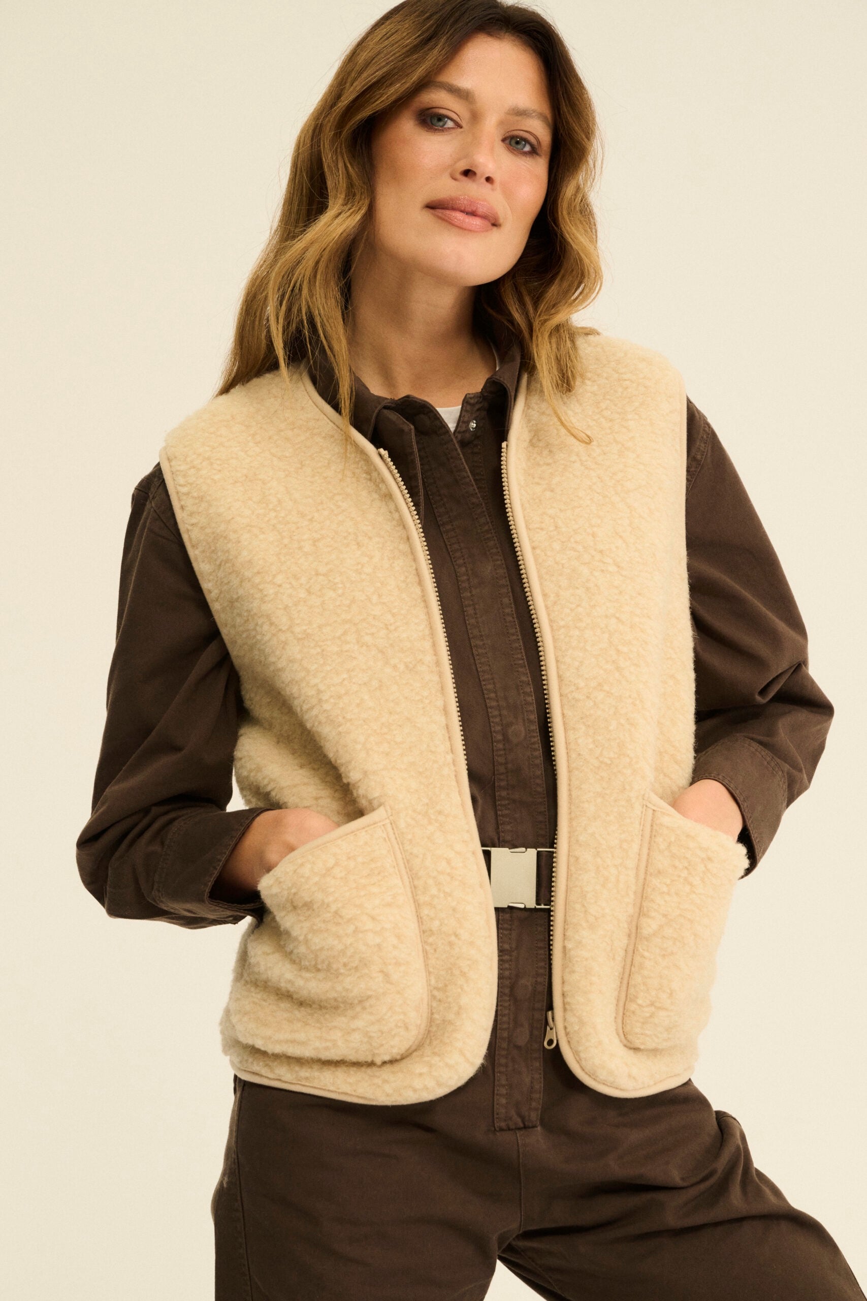 COLDBREAKER PEPITKO VEST LIGHT BEIGE