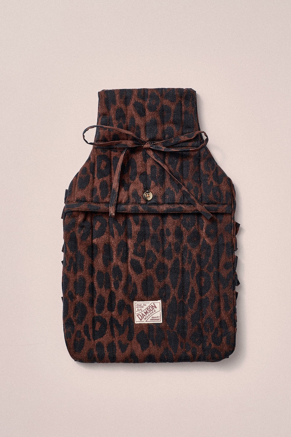 DAMSON MADDER RUFFLE HOT WATER COVER DARK LEOPARD