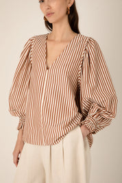 VIVERE REMI STRIPE BROWNCREAM